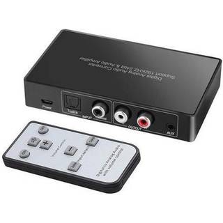NÖRDIC digital til analog audio konverter, Toslink og Coaxial til RCA L / R audio og 3,5 mm AUX udgang ved fjernbetjening
