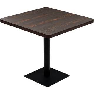 bistrobord MDF og stål firkantet 80 x 80 x 75 cm egetræsfarvet