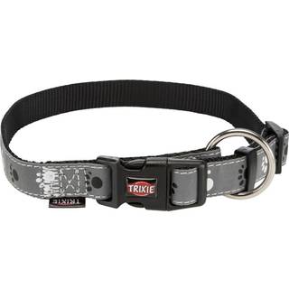 Trixie Silver Reflect collar L-XL: 40-65 cm/25 mm black/silver grey