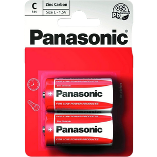Panasonic R14/C Zink-kulstof-batteri - 2 stk. - 1.5V