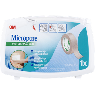 Micropore Kirurgisk Tape - 1,25 cm x 9,14 m (1 stk)