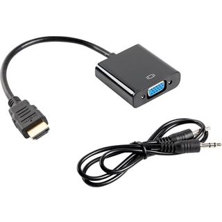 Lanberg HDMI-A Han til VGA Hun + Lyd kabel 20cm