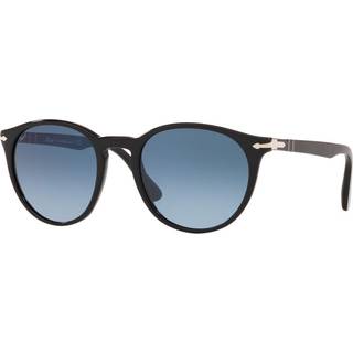 Persol Mand PO3152S 9014Q8 Solbriller Acetat Sort Blå Rund Normal Skygge