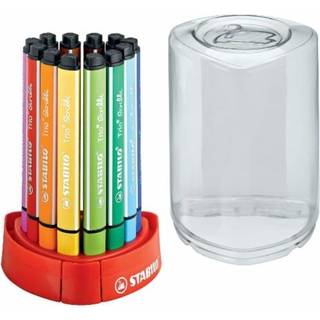 STABILO Triangular fibre-tip pen with spring-loaded tip