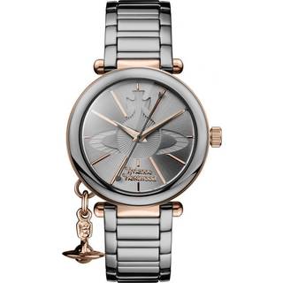 Vivienne Westwood Kensington Quartz Silver Dial Gunmetal Grey Steel Bracelet Ladies Watch VV067SLTI