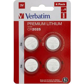 VERBATIM LITHIUM BATTERY CR2025 3V 4 PACK