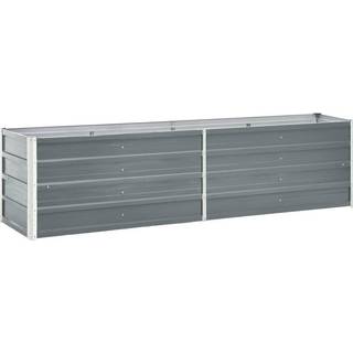 forhøjet plantekasse 240x40x45 cm galvaniseret stål grå