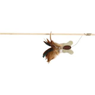 Trixie Playing rod with butterfly feather/wood/jute catn. 45 cm