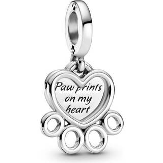 Pandora 799360C00 Silber Charm-Anhänger Herzen und Pfotenabdruck
