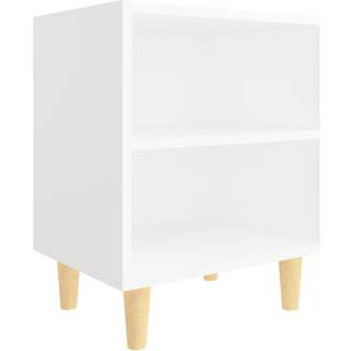 sengeskab med massive træben 40x30x50 cm betongrå