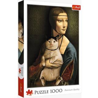 Trefl Puzzle 1000 – Dame med en kat puslespil, 1000 brikker