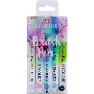 RESTSALG - Ecoline Brushpen Pastel 5 stk