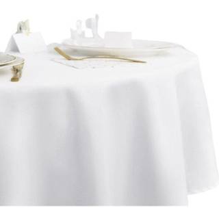 1 stk. Elegant Hvid Rund Borddug iPolyester – 300 cm i Diameter