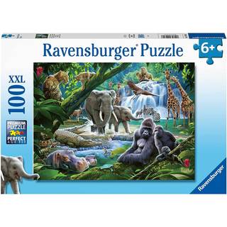 Ravensburger Jungle Animals 100 stykker XXL Jigsaw Puzzle For Kids | Unikke sammenkoblede stykker | Holdbar og bl?ndingsfri | FSC-certificeret b?