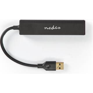 Nedis UHUBU3410BK - hub - 4 ports USB hub - USB 3.2 - 4 ports - Sort