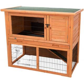 Trixie natura small animal hutch with outdoor run 116 × 97 × 63 cm brown