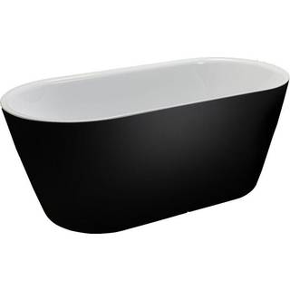 Vedbæk fritstående badekar, blank sort - 160 x 75 cm