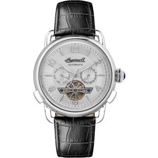 Ingersoll The New England Automatic Silver Dial Black Leather Strap Men's Watch I00903B