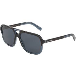 Dolce & Gabbana Mand DG4354 320980 Solbriller Acetat Blå Brun Firkantet Normal Skygge