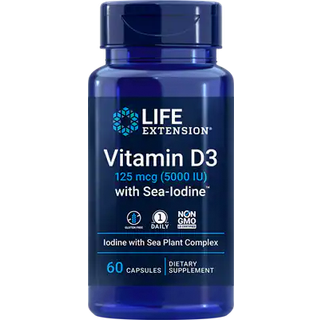 D3-vitamin med havjod, 5000 IE - 60 kapsler