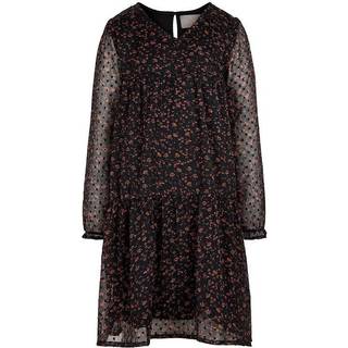 Creamie Kjole Flower Dobby Black