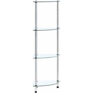 reol 4 hylder 30x30x100 cm hærdet glas transparent