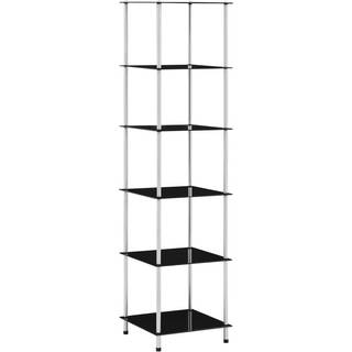 reol 6 hylder 40x40x160 hærdet glas sort