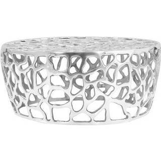 sofabord støbt aluminium 70 x 30 cm sølvfarvet