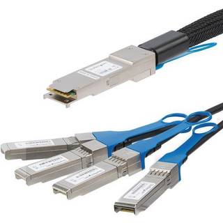 StarTech.com MSA Compliant QSFP+ Direct-Attach Breakout Cable - 1 m (3.3ft) - breakout cable - 1 m - black - Sort - 1 meter