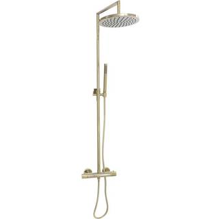 Cassøe komplet brusesystem med termostat - blank messing - m/stick håndbruser