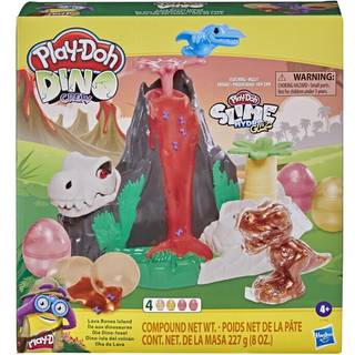 Play-Doh Slime Dino Crew Lava Bones Island Volcano Playset med Hydroglitz ?g og mix-ins dinosaur leget?j til b?rn 4 ?r og op ikke-toksisk