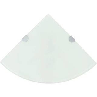 Hjørnehylde M. Krombeslag T Glas Hvid - 1 / 25 x 25 cm