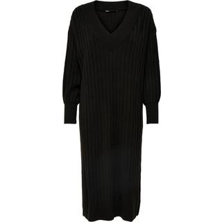 Only - Sort - Onlnew Tessa L/S Midi V Dress Knt N - X-Small