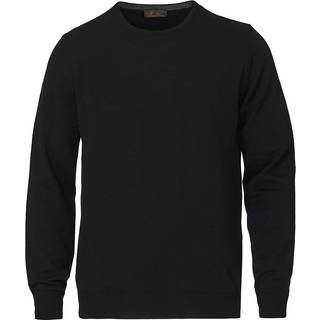 Stenströms Sort Merinould med rund hals | Herre |Strik & Trøjer | Størrelse: 3XL | Sort | Solid | Lange Ærmer