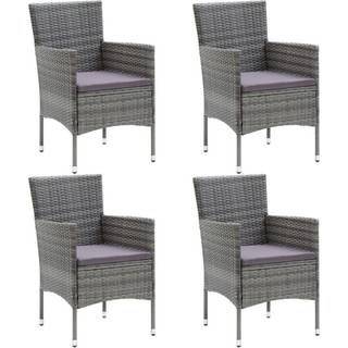 spisebordsstole til haven 4 stk. polyrattan brun