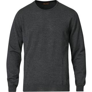 Stenströms Grå Merinould med rund hals | Herre |Strik & Trøjer | Størrelse: XL | Grå | Solid | Lange Ærmer