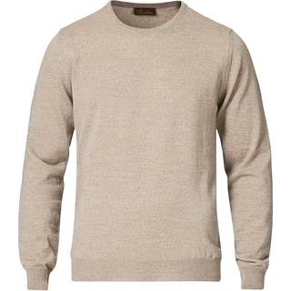 Stenströms Beige Merinould med rund hals | Herre |Strik & Trøjer | Størrelse: M | Beige | Solid | Lange Ærmer
