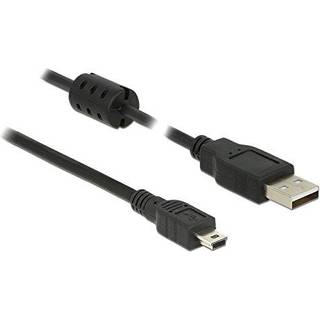 Delock USB-A 2.0 Kabel han til Mini USB-B han 1,5m - Sort