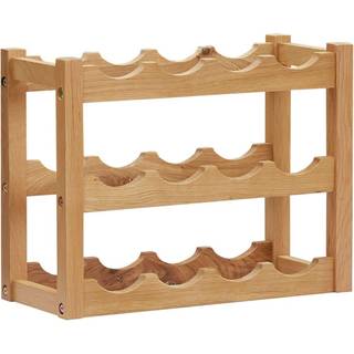 vinreol til 12 flasker 47x21x36 cm massivt egetræ