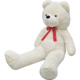 tøjbamse 242 cm plysstof hvid