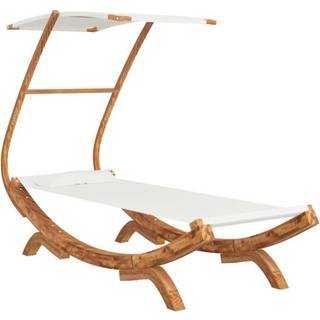 Loungeseng Med Baldakin Bøjet Træ Farvet - Creme / 100 x 190 x 134 cm