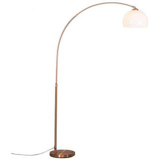 Moderne buelampe kobber med hvid skærm - Arc Basic