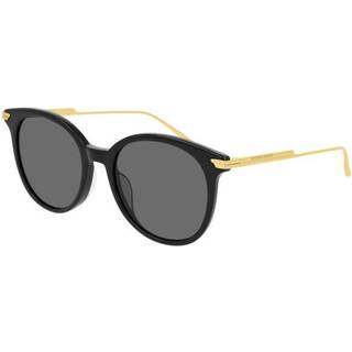 Bottega Veneta Kvinde BV1038SA 001 Solbriller Acetat Sort Grå Rund Normal