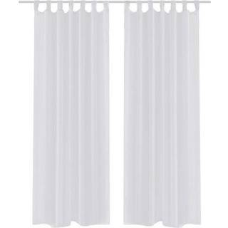 Hvidt gardin i tyndt stof 140 x 225 cm, 2 stk