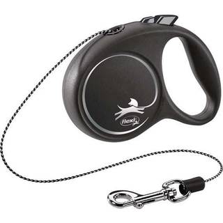 Flexi-line Black Design 3m - Sort / Med Snor / XS