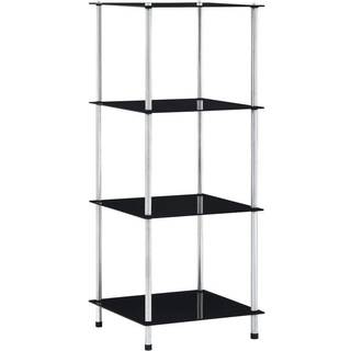 reol 4 hylder 40x40x100 cm hærdet glas sort