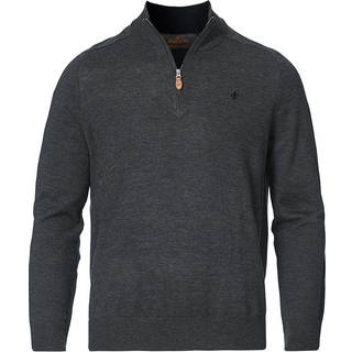 Morris John Merino Half Zip Dark Grey