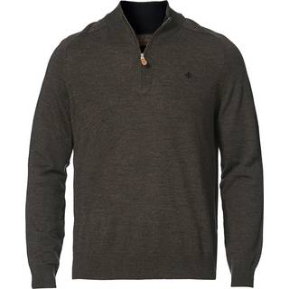 Morris John Merino Half Zip Dark Brown