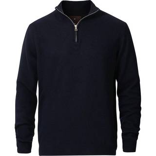 Oscar Jacobson Patton Wool Half-Zip Navy