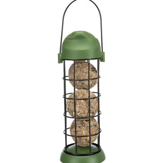 Trixie Fat ball feeder w. roof 5 fat balls metal/plastic ø 8 × 29 cm green